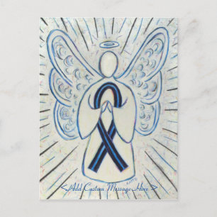 Carte postale Angel couleur bleu et noir