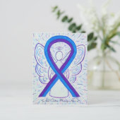 Carte postale Angel couleur bleu et violet (Debout devant)