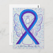 Carte postale Angel couleur bleu et violet (Devant / Derrière)