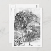 Carte Postale Angel couvrant un squelette debout (Devant / Derrière)
