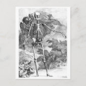 Carte Postale Angel couvrant un squelette debout (Devant)