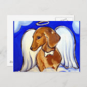 Carte Postale Angel Dachshund (Devant / Derrière)
