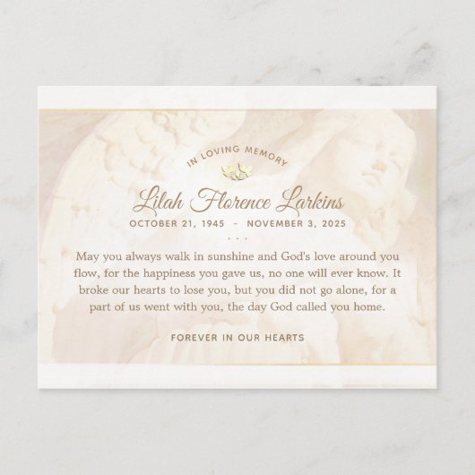 Carte Postale Angel de la lumière Sympathie Merci PostCard (Devant)