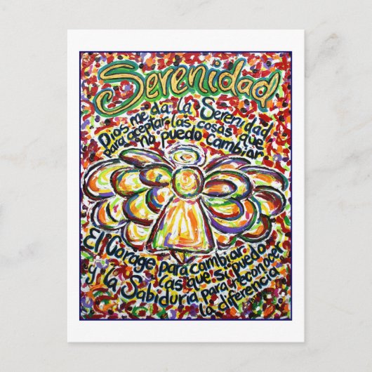 Carte postale Angel de prière de la Sérénité espag (Devant)