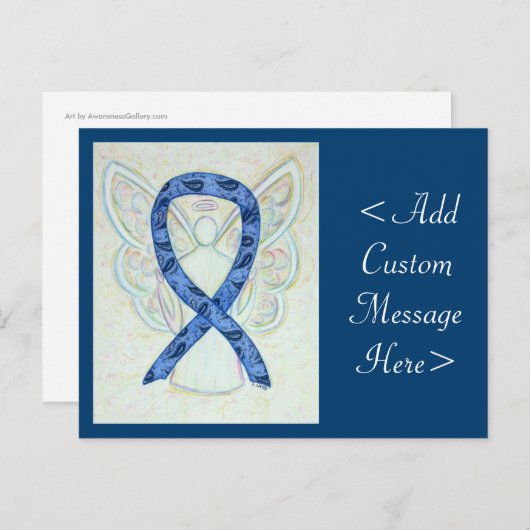 Carte postale Angel de ruban de sensibilisation à (Devant / Derrière)