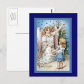 Carte Postale Angel décorant l'arbre (Devant / Derrière)