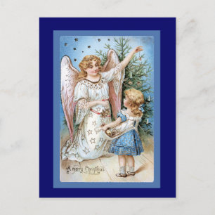Carte Postale Angel décorant l'arbre