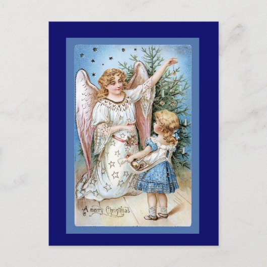 Carte Postale Angel décorant l'arbre (Devant)