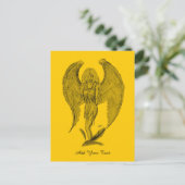 Carte Postale Angel - design noir et jaune (Debout devant)