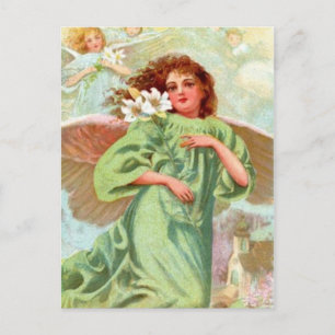 Carte Postale Angel En Cloche Verte