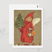 Carte Postale Angel en manteau rouge (Devant / Derrière)