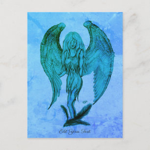 Carte Postale Angel en style tatouage
