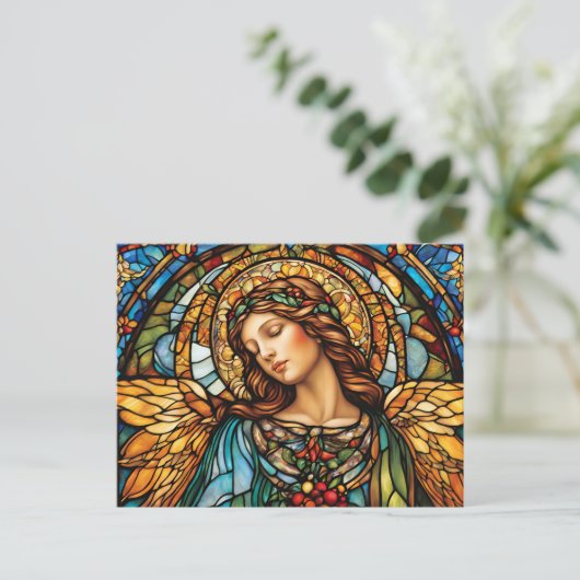 Carte Postale Angel en verre tendu avec ailes (Debout devant)