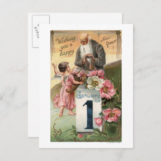 Carte Postale Angel et père Heure n° 2 (Devant / Derrière)