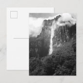 Carte Postale Angel Falls en noir et blanc (Devant / Derrière)