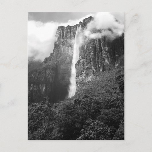 Carte Postale Angel Falls en noir et blanc (Devant)