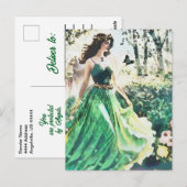 Carte Postale Angel Green Healing Nature Aquarelle Note d'art (Devant / Derrière)