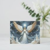 Carte Postale Angel on Christmas night beautiful (Debout devant)