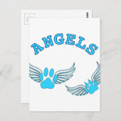 Carte Postale Angel Pis Animaux En Bleu (Devant / Derrière)
