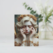 Carte Postale Angel pleurant des larmes d'or (Debout devant)