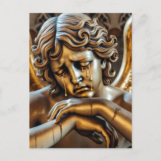 Carte Postale Angel pleurant des larmes d'or (Devant)