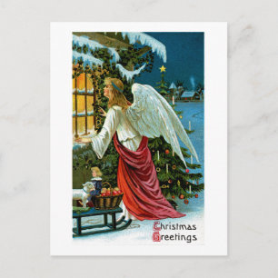 Carte Postale Angel regardant dans la fenêtre
