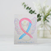 Carte postale Angel rose et bleu de sensibilisatio (Debout devant)