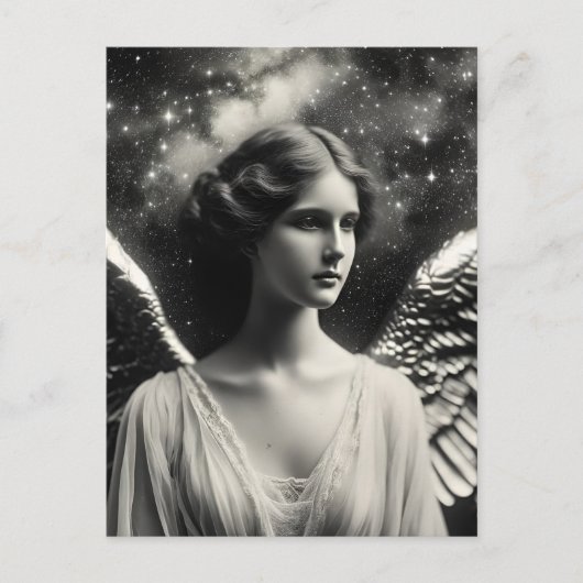 Carte Postale Angel Stars Noir et Blanc (Devant)