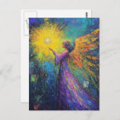 Carte Postale Angel tenant une étoile (Devant / Derrière)