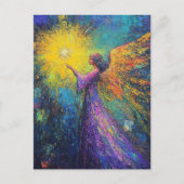 Carte Postale Angel tenant une étoile (Devant)