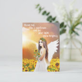 Carte Postale Angel Tournesol Stand Haut Citation Beau Art (Debout devant)