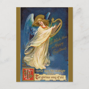 Carte Postale Angel vintage avec une harpe