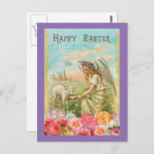 Carte Postale Angel vintage Et Agneau (Devant / Derrière)