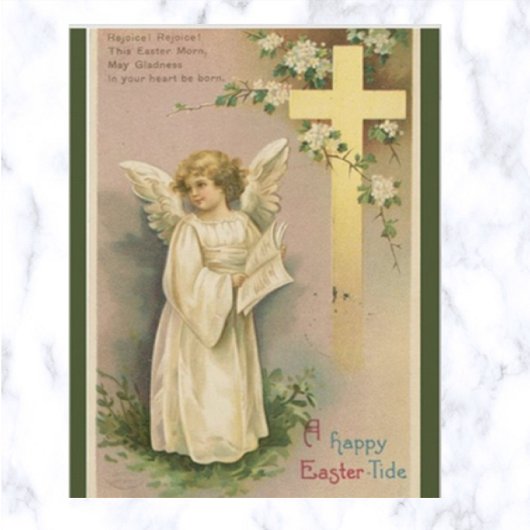 Carte postale Angel vintage et Voeux de Pâques