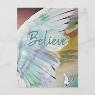 Carte Postale Angel Wing Papillon Croire Sky Aquarelle Art