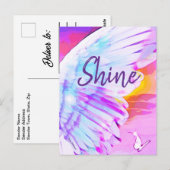 Carte Postale Angel Wing Shine Butterfly Aquarelle Affirmation (Devant / Derrière)