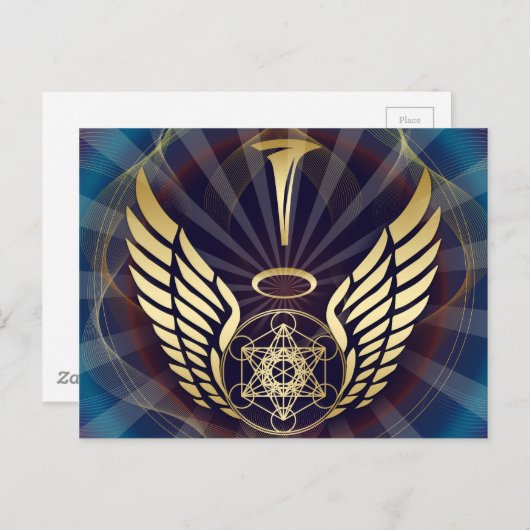 Carte Postale Angélique - Merkaba-Metatron cube (Devant / Derrière)