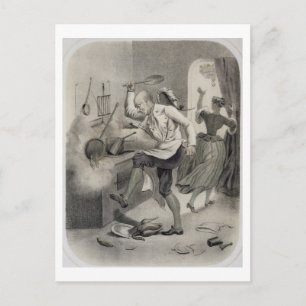 Carte Postale Anger in the Kitchen, from a series of prints depi
