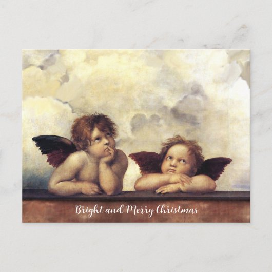 Carte Postale ANGES / Cherubs ailés, Nuages Raffaello Sanzio (Devant)