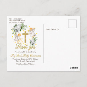 Carte Postale Anges de la première communion Parties scintillant