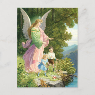 Carte Postale Anges de la protection et enfants