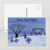 Carte Postale Anges de neige (Devant / Derrière)