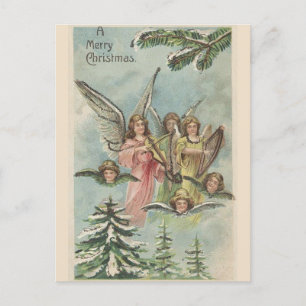Carte Postale Anges de Noël Vintage
