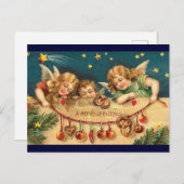 Carte Postale Anges de Noël vintage (Devant / Derrière)