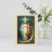 Carte Postale Anges de Noël vintage avec étoile (Debout devant)