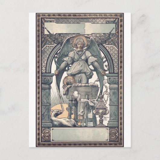 Carte Postale Anges gardiens avec Jésus enfant (Devant)