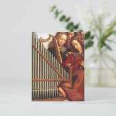 Carte Postale ANGES JOUER MUSIQUE, détail, Parchemin (Debout devant)