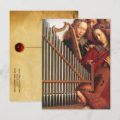 Carte Postale ANGES JOUER MUSIQUE, détail, Parchemin (Devant / Derrière)