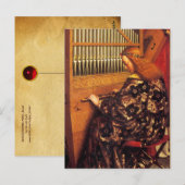 Carte Postale ANGES JOUER MUSIQUE, détail, Parchemin (Devant / Derrière)