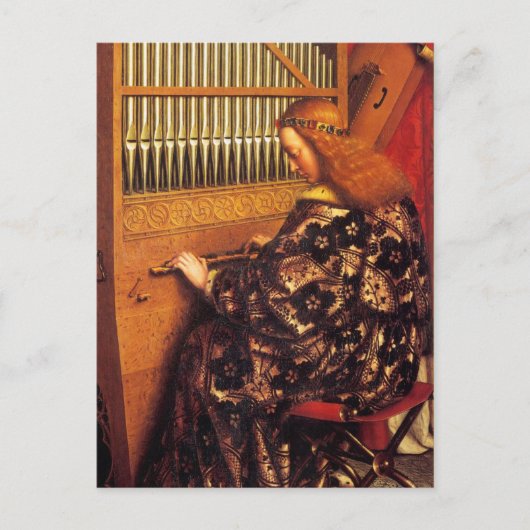 Carte Postale ANGES JOUER MUSIQUE, détail, Parchemin (Devant)